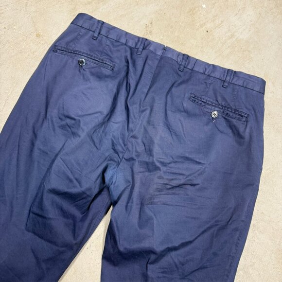 Luigi Bianchi Mantova Sartoria Chinos Made in Italy Pants Blue Cotton 38x31 - Picture 9 of 10